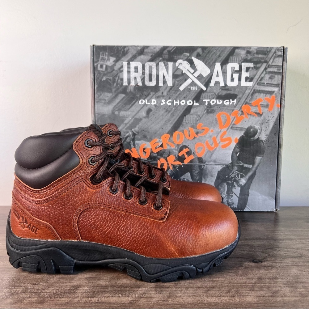 IRON AGE NEW Men's Trencher 6" CT Metal Free Lace Up Work Boot Size 8 SKU#241282